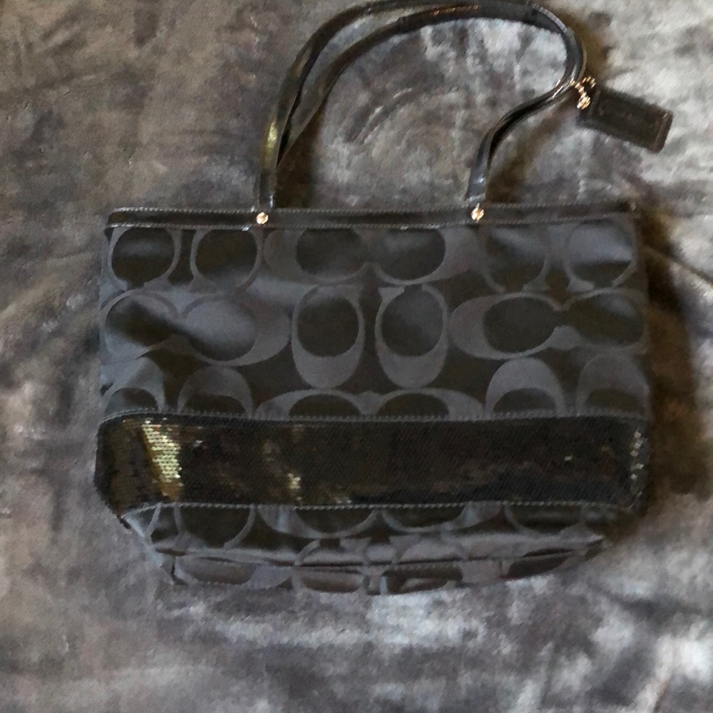 Coach black logo purse
